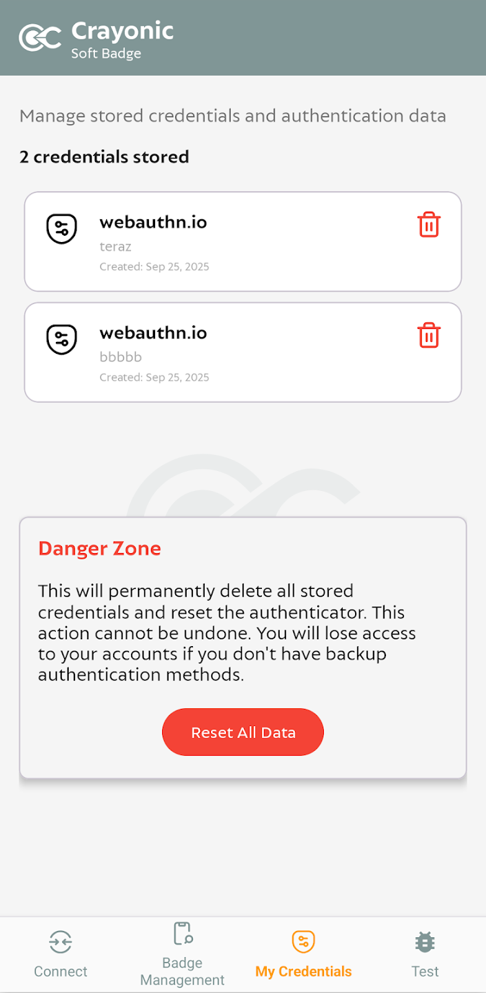 Crayonic Mobile Wallet Screenshot 2