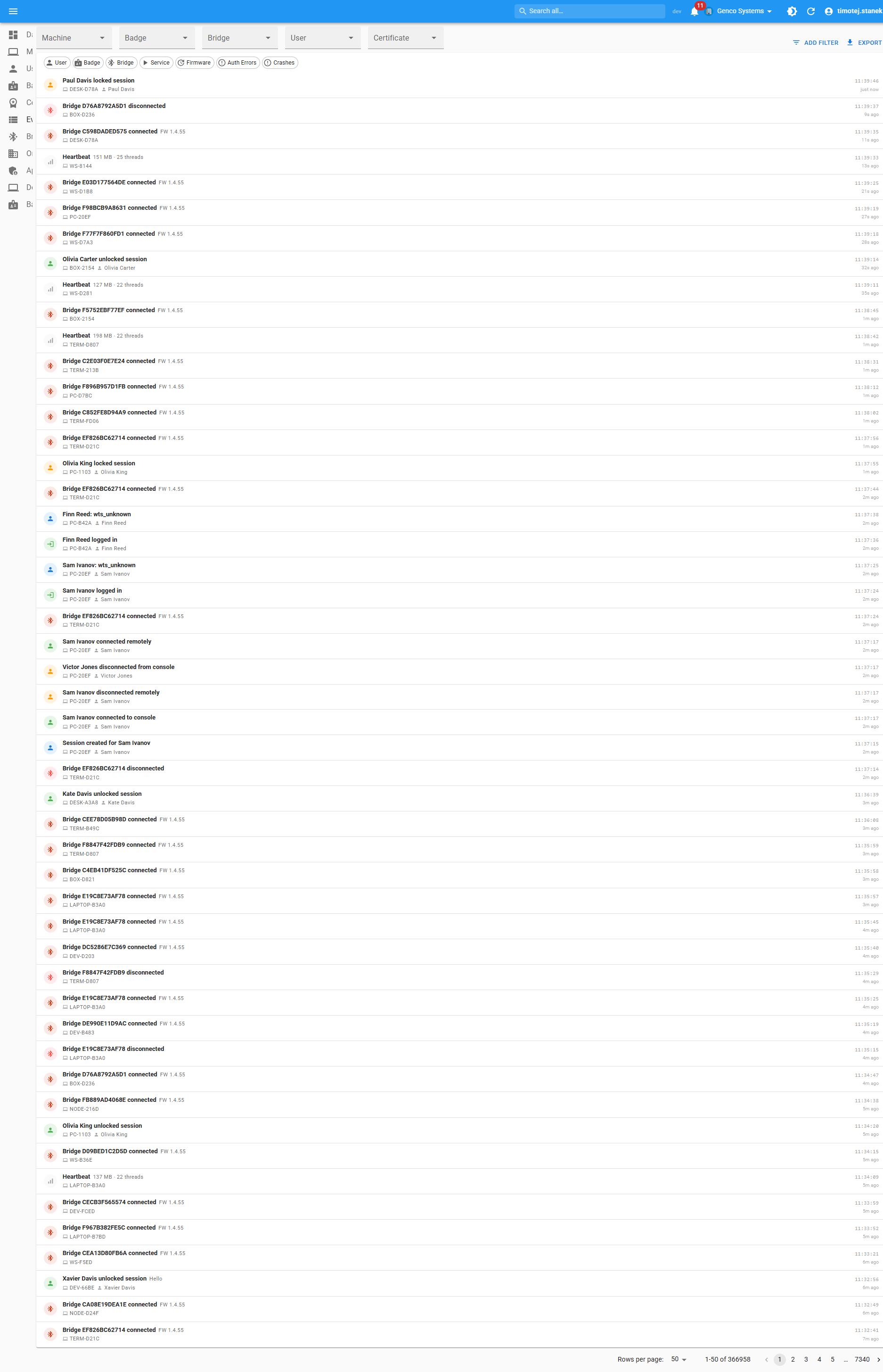 Events stream
